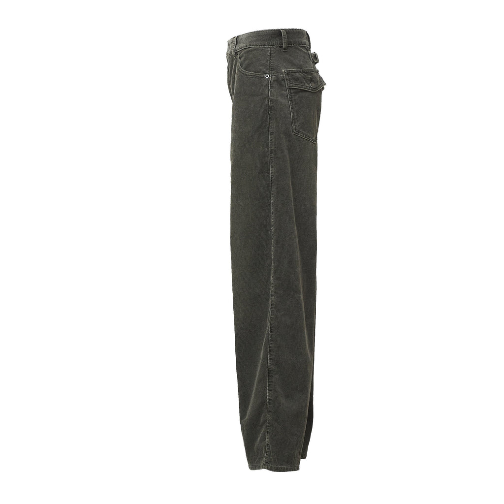 Washed Corduroy Oversized Wide-Leg Pants