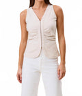 Hook & Eye Sleeveless Stretchy Top In Beige