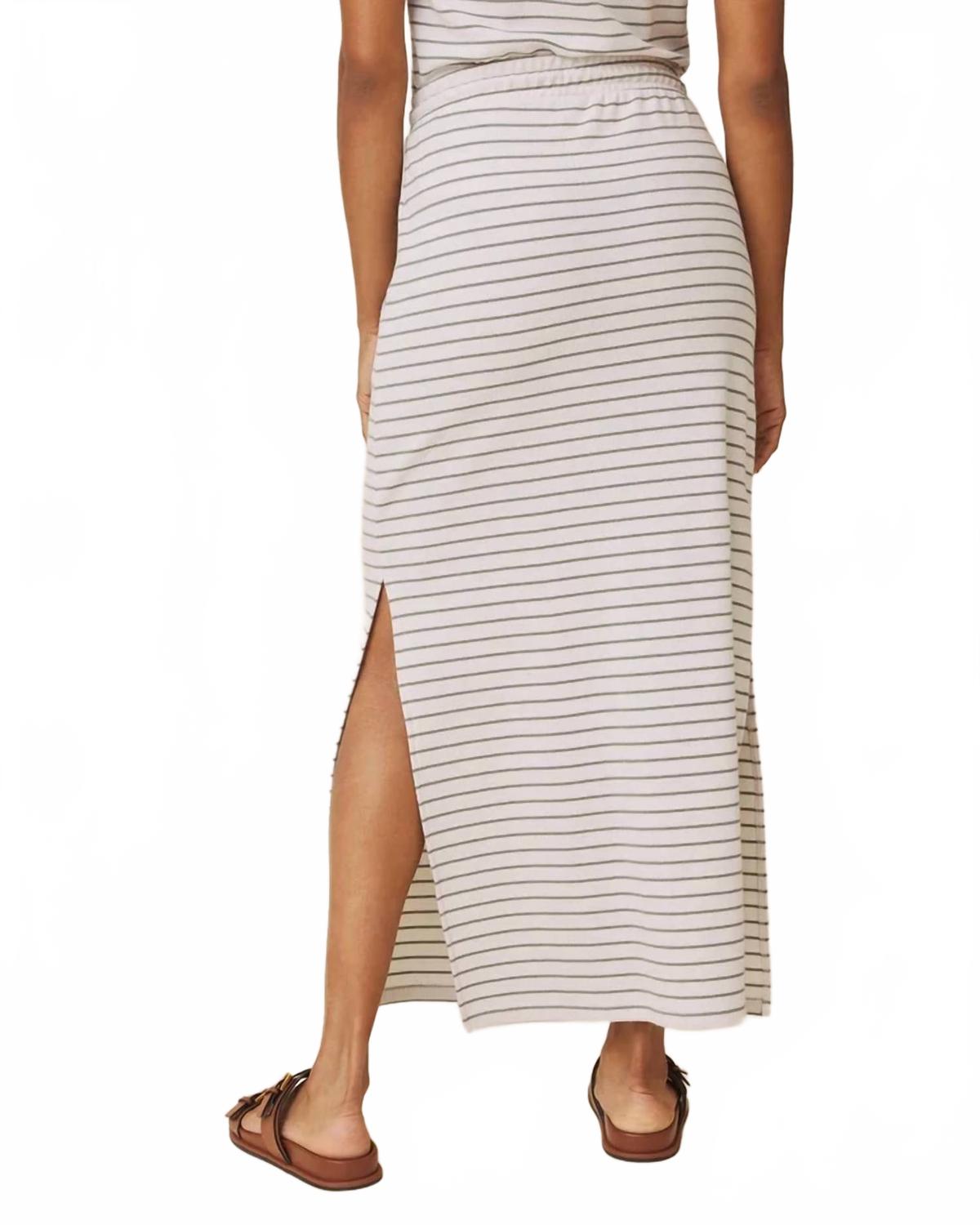 Kennedy Skirt In Pale Oak And Eucalyptus Stripe