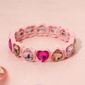 Romantic Heart Gem Beaded Stretch Bracelet