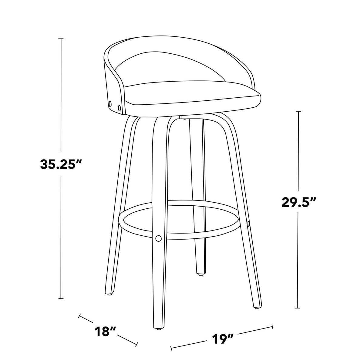 Fixed-Height Bar Seating with Cushioned Seats