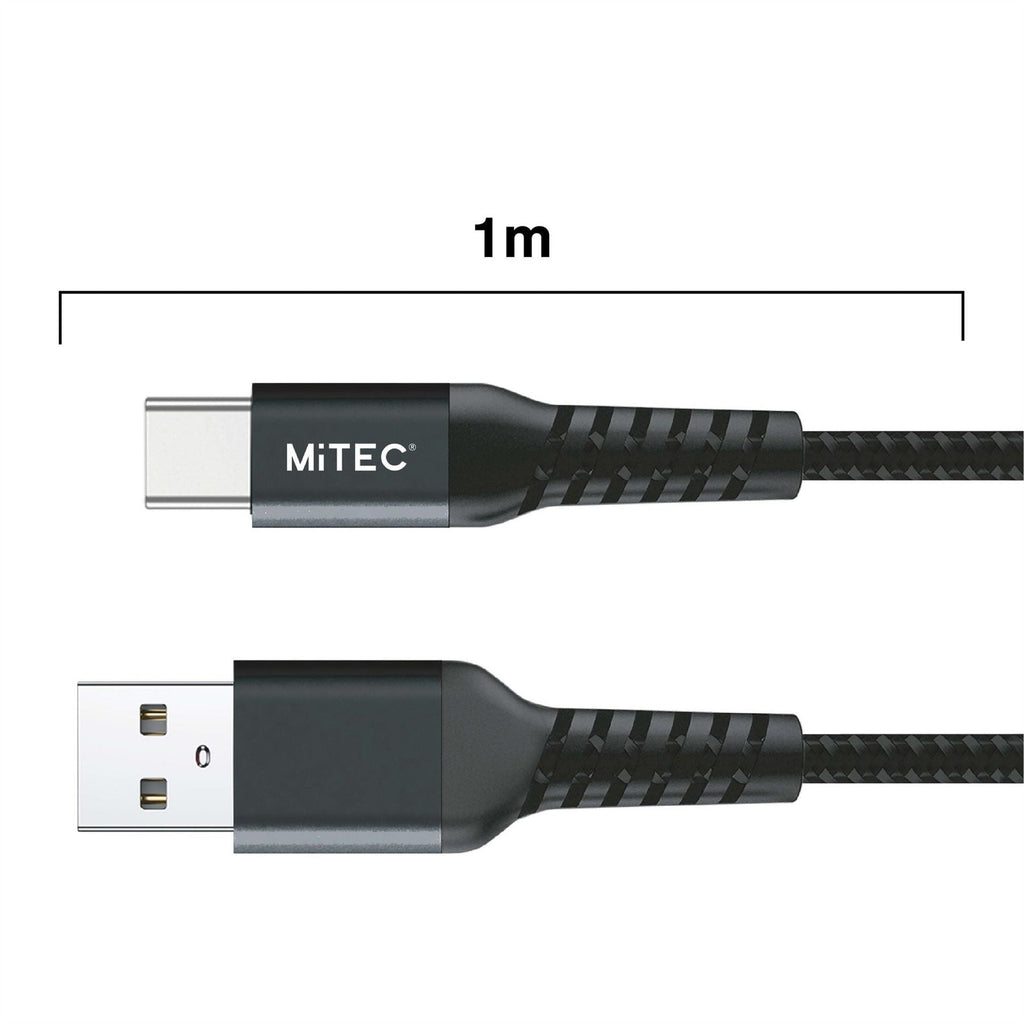 MiTEC 1m Usb C Braided Cable Black