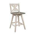 Set of 2 Two-Tone Wooden Swivel Dining Chairs