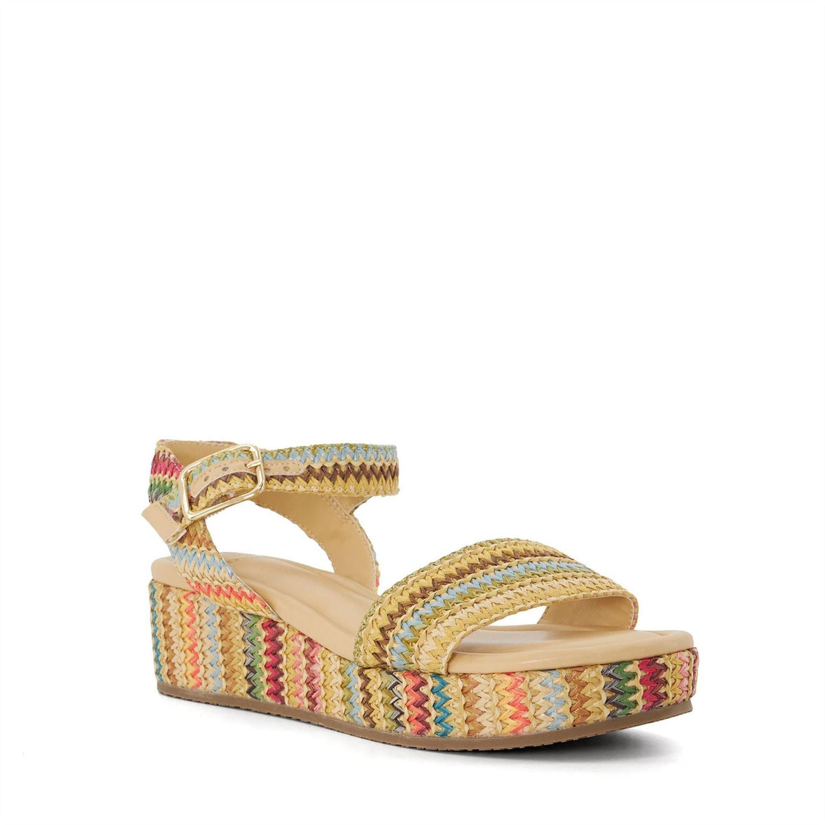 Dune Lo Lazer Open Toe Flat Slide Sandals