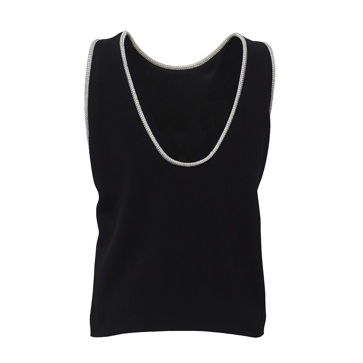 Viscose Cady Rhinestone Sleeveless Tank Top