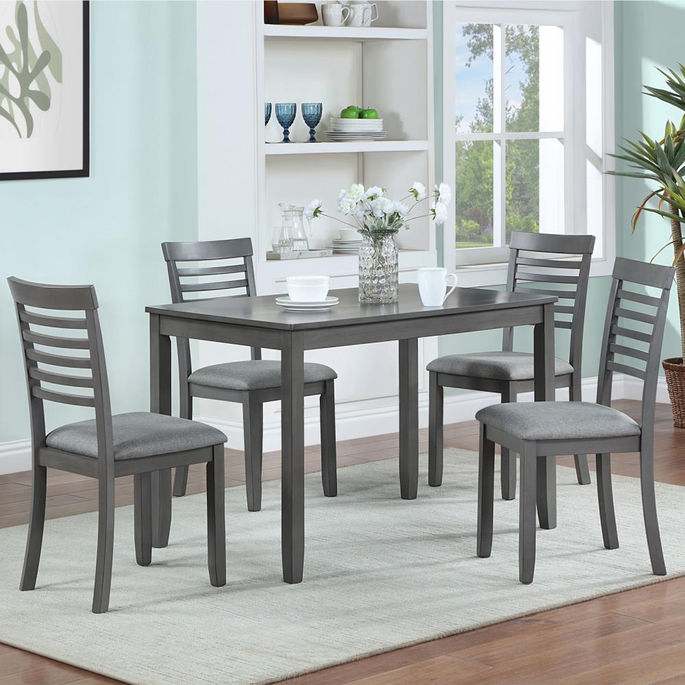 Rubberwood Dining Chair Set with Curved Backrests