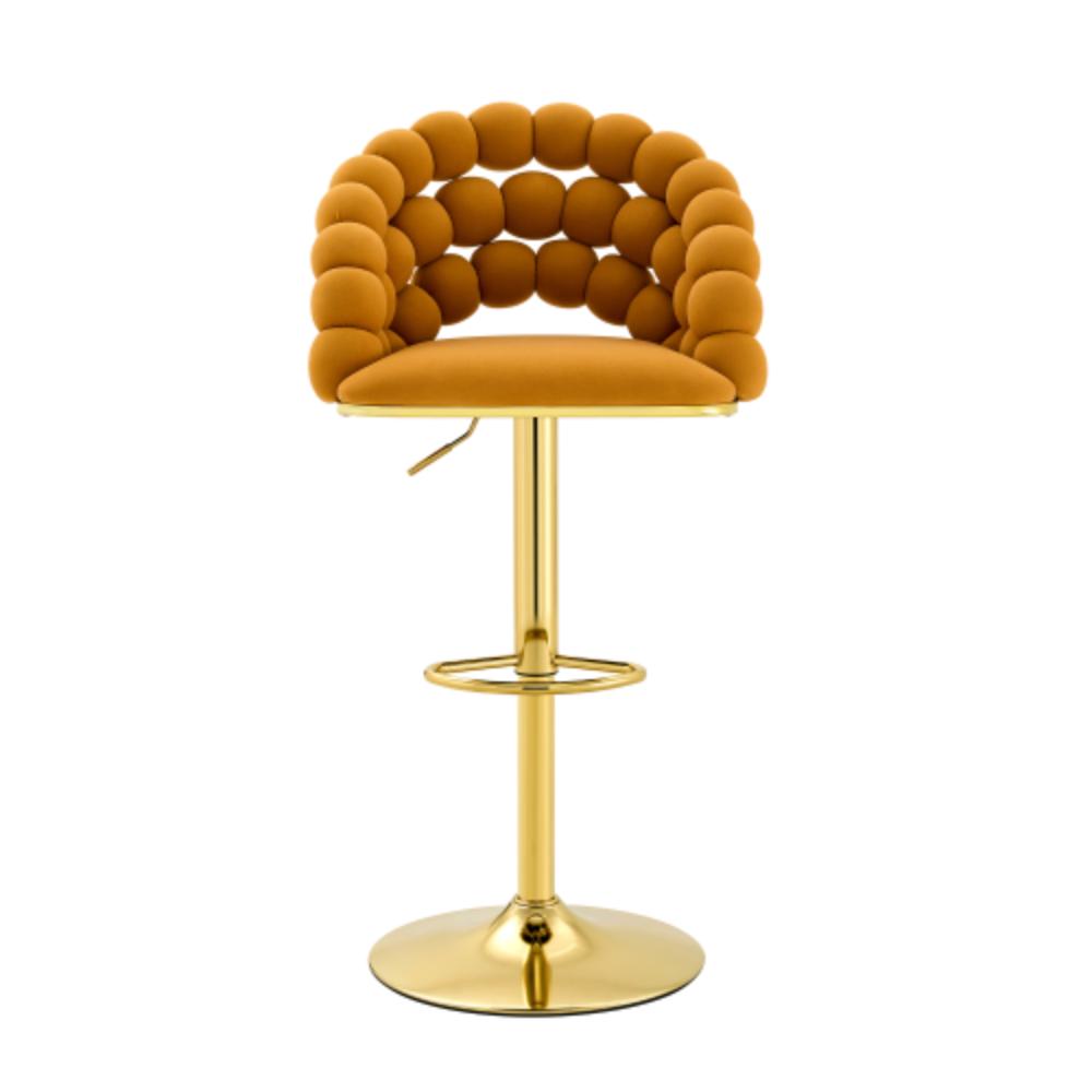 Adjustable Swivel Bar Stools with Woven Backrests