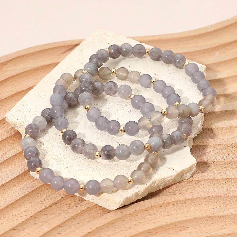 3PCS - Round Beaded Stretch Multi Layered Bracelets