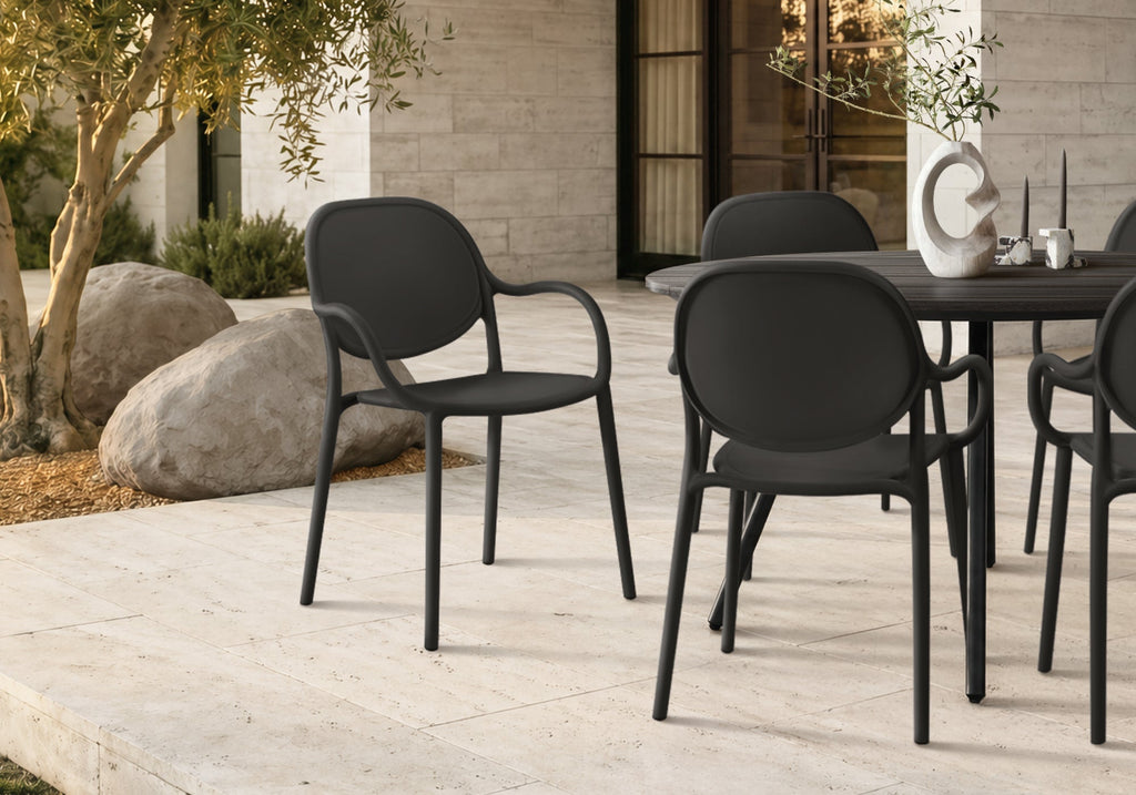 Set of 4 Stackable Outdoor Dining Armchairs