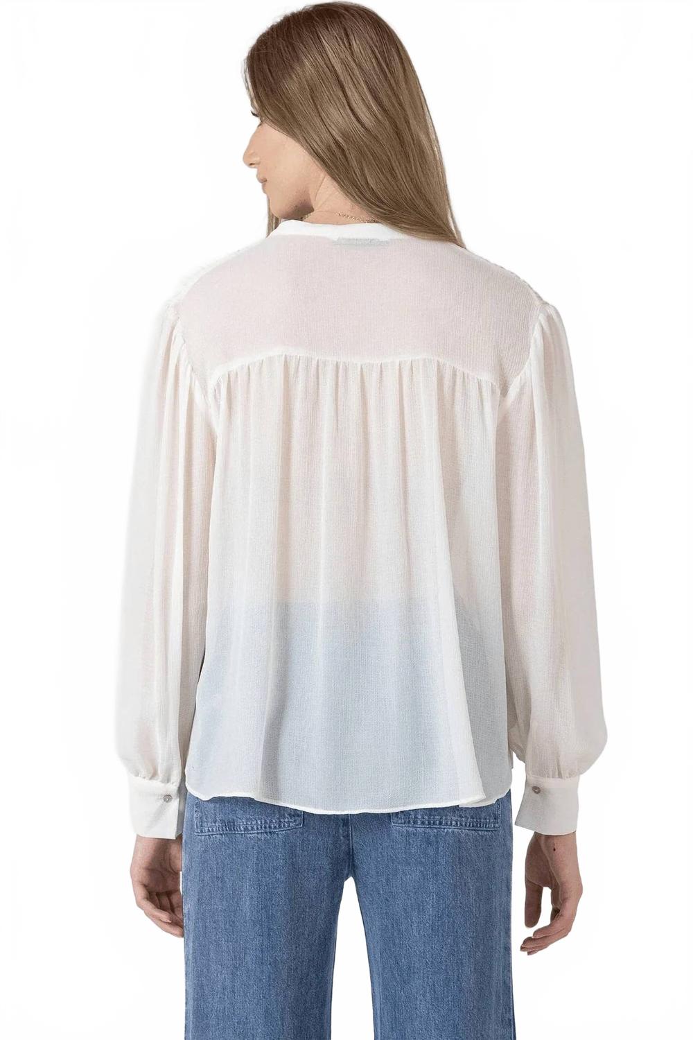 Pintuck Detail Blouse In White