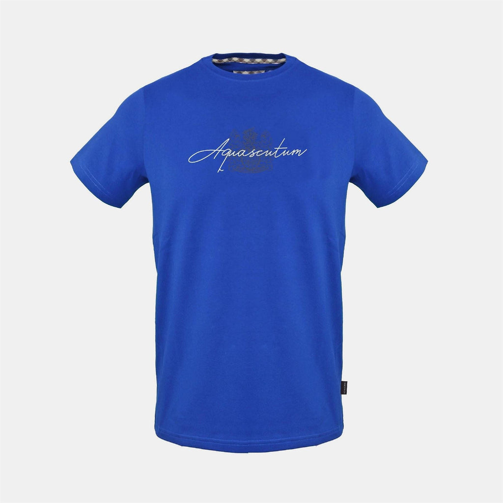 Aquascutum Printed Logo Lettering Crew Neck Short Sleeve T-Shirt