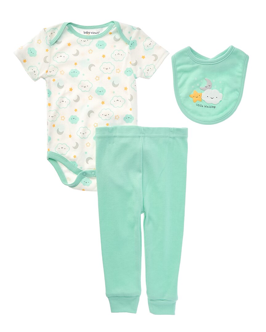 Baby Views 3pc Bodysuit, Pant & Bib Set