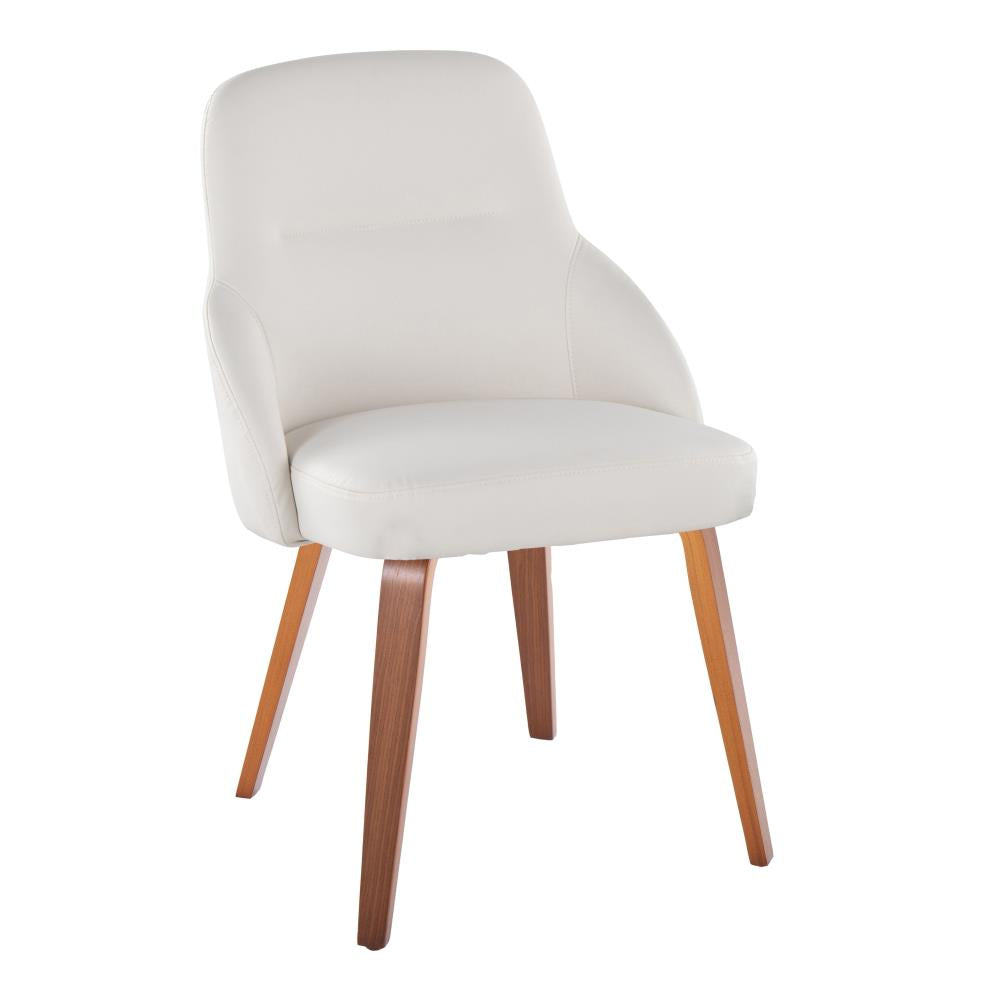 Set of 2 Mid-Century Accent Chairs with Solid Wood Frames and Padded Seating