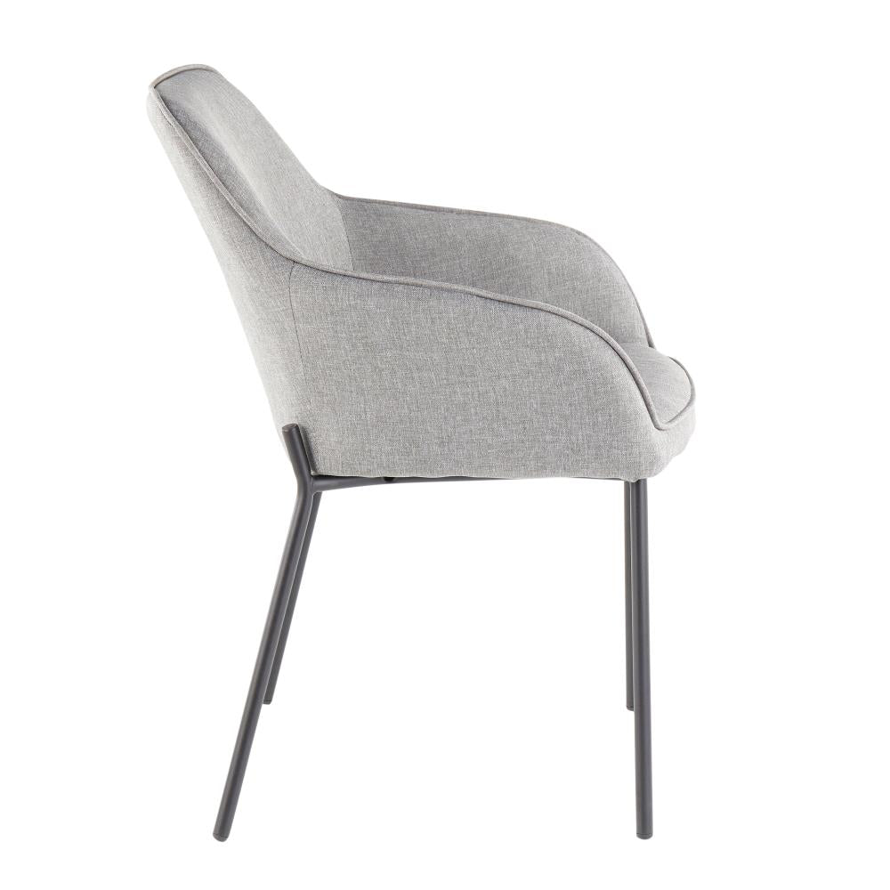 Set of 2 Versatile Dining and Accent Chairs with Fabric Cushions and Durable Metal Frames