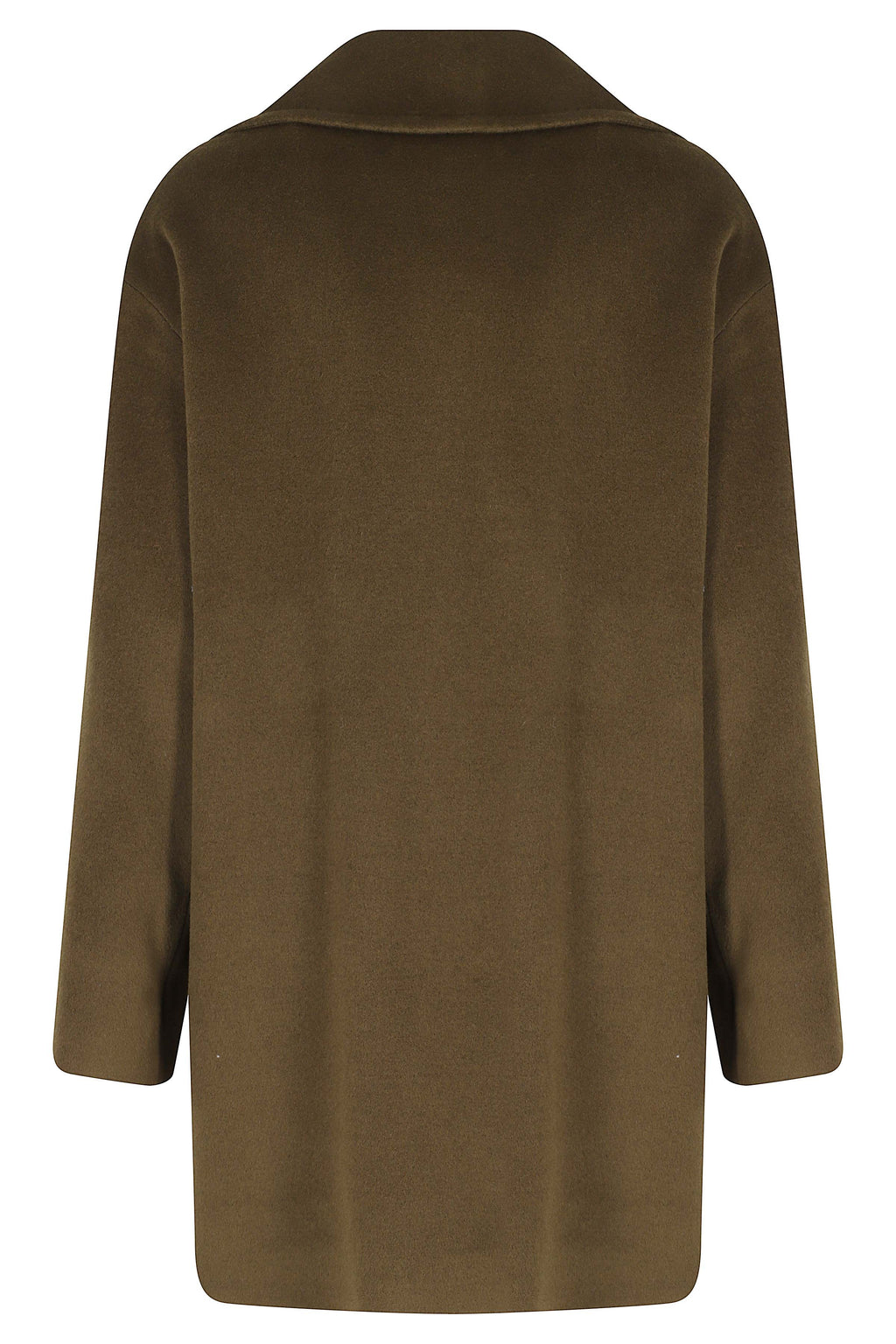 Double-Breasted Coat With Removable Belt And Flap Pockets