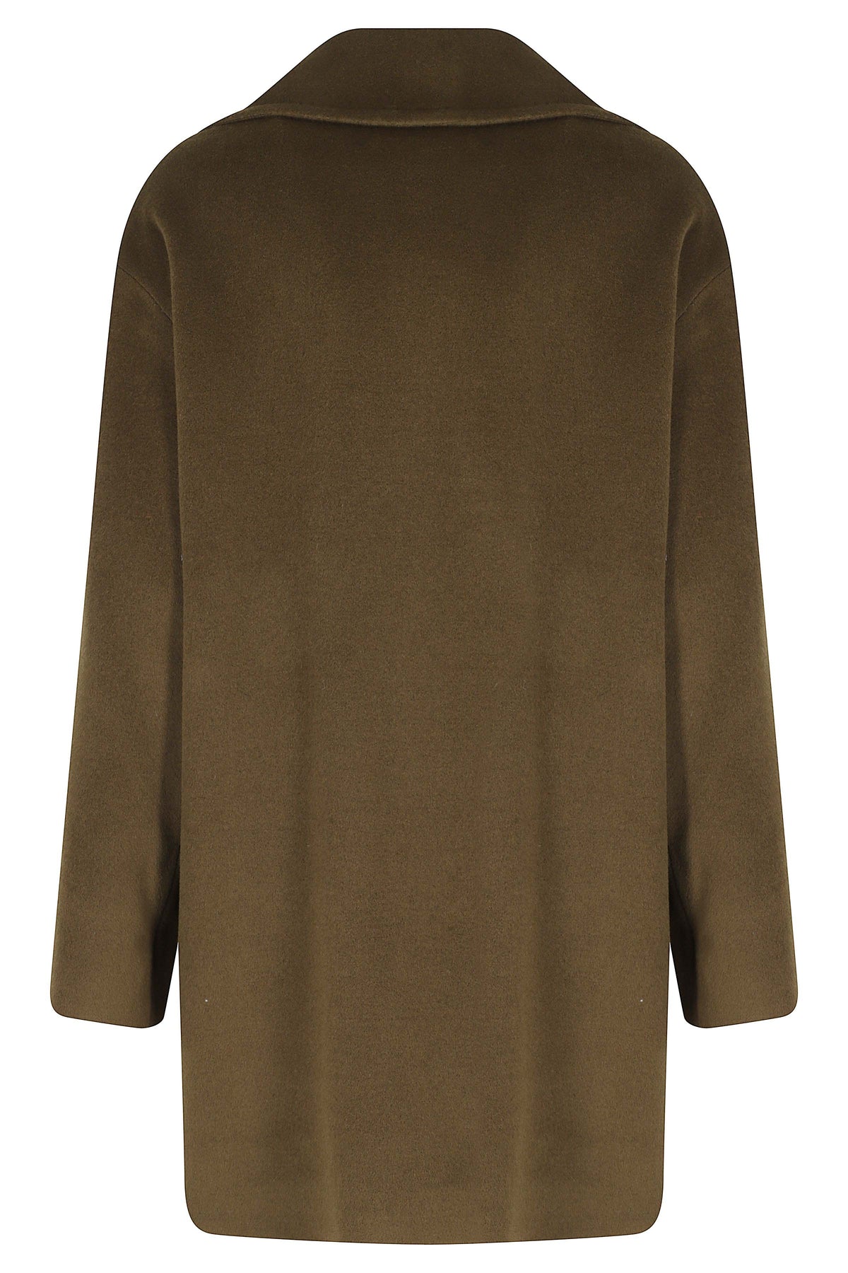 Double-Breasted Coat With Removable Belt And Flap Pockets