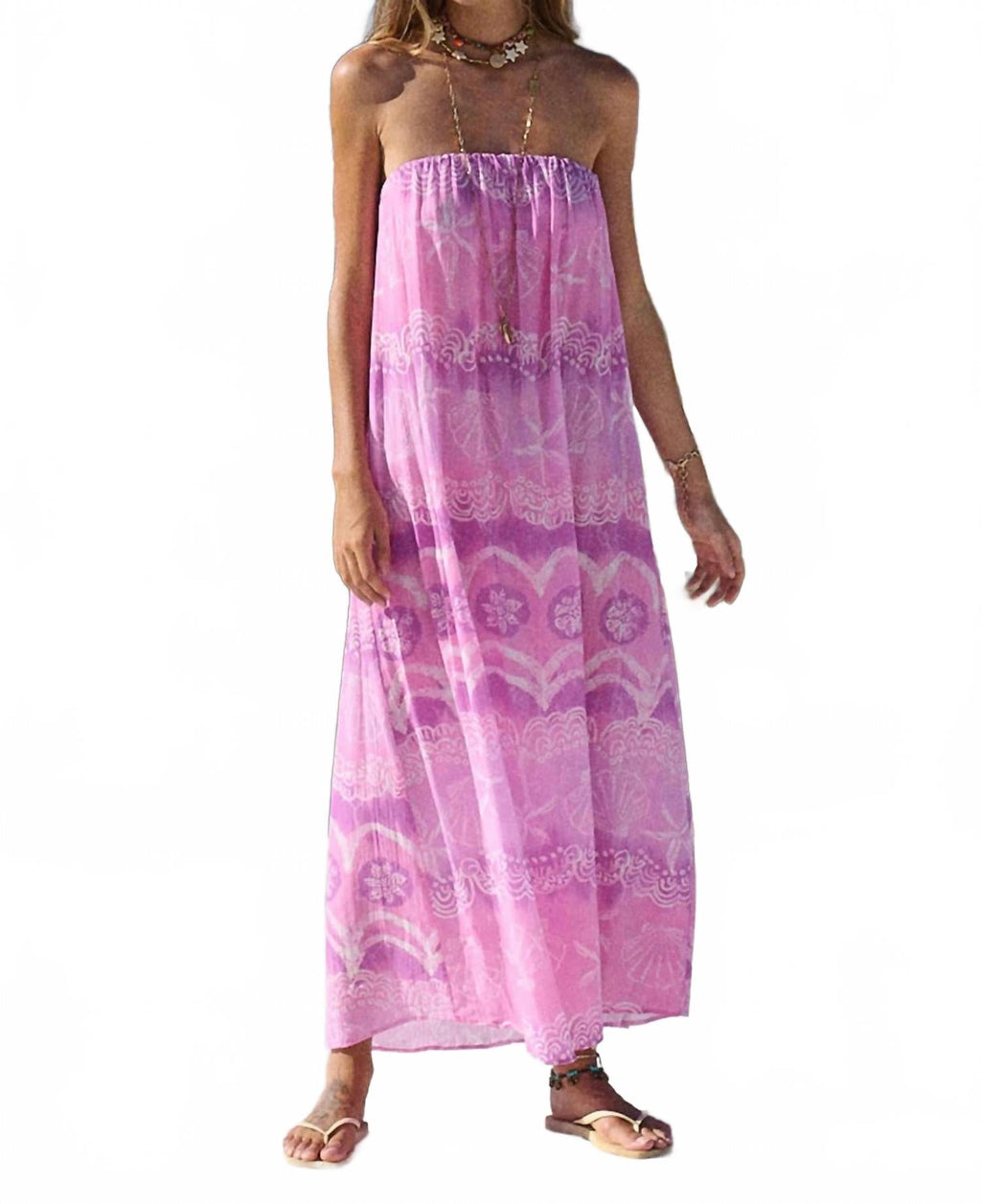 Mermaid Cove Strapless Maxi Dress In Musk