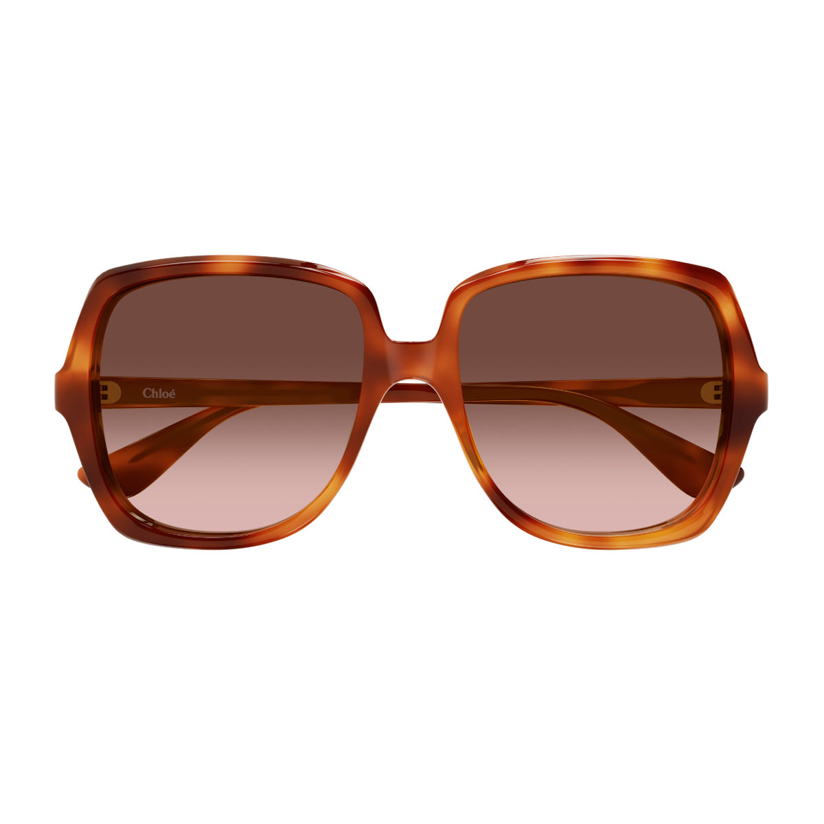 Havana Copper Sunglasses With Rounded Edges And Gradient Lenses