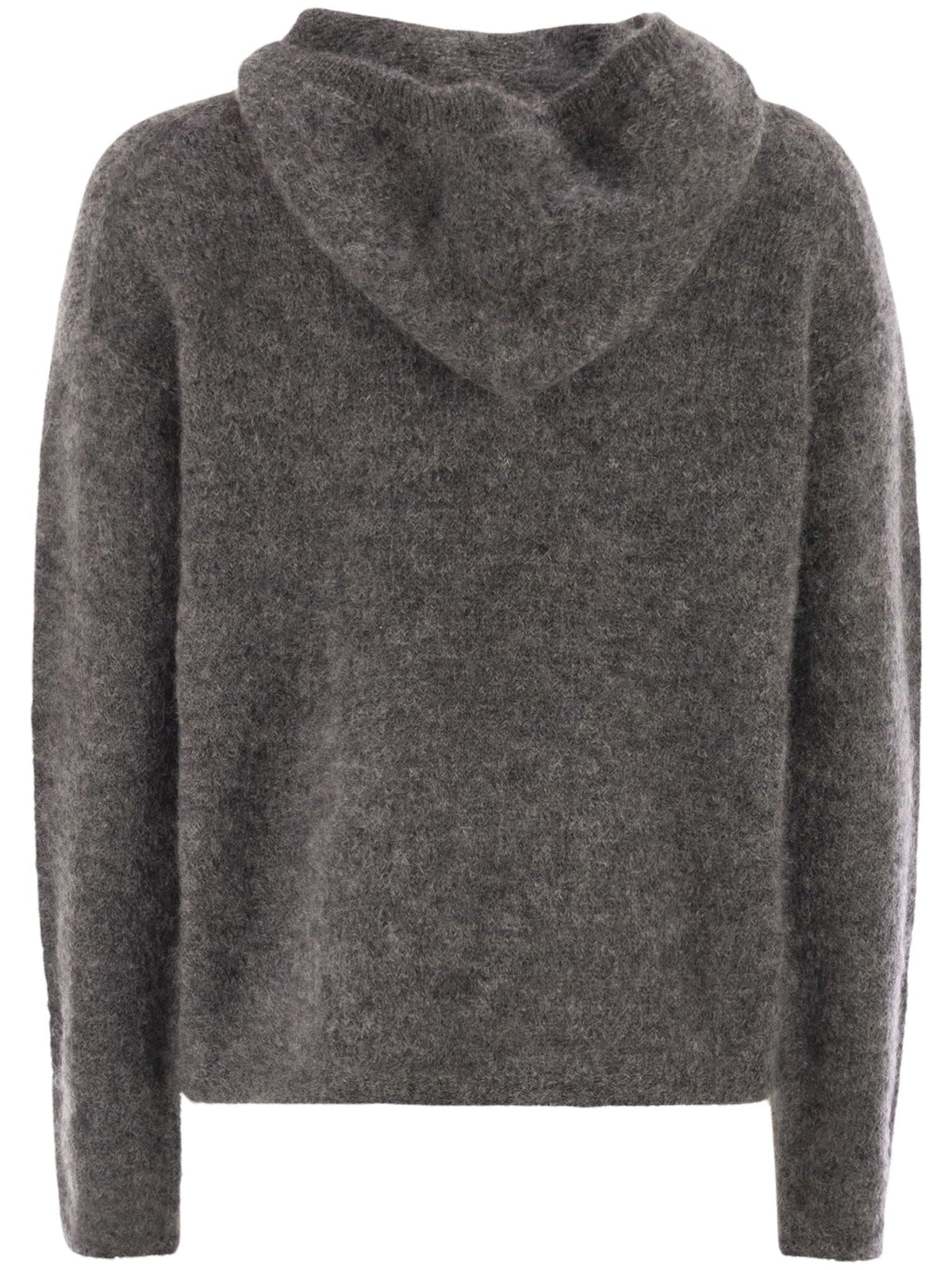 Asymmetrical Hooded Wool Sweater