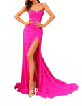 Structured Corset Fitted Dress In Fuchsia