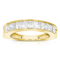 2 cttw Princess Lab Grown Diamond Wedding Band in 14K Yellow Gold For Women