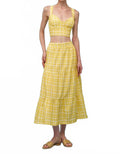 Naples Top And Maxi Skirt Set In Yellow Check