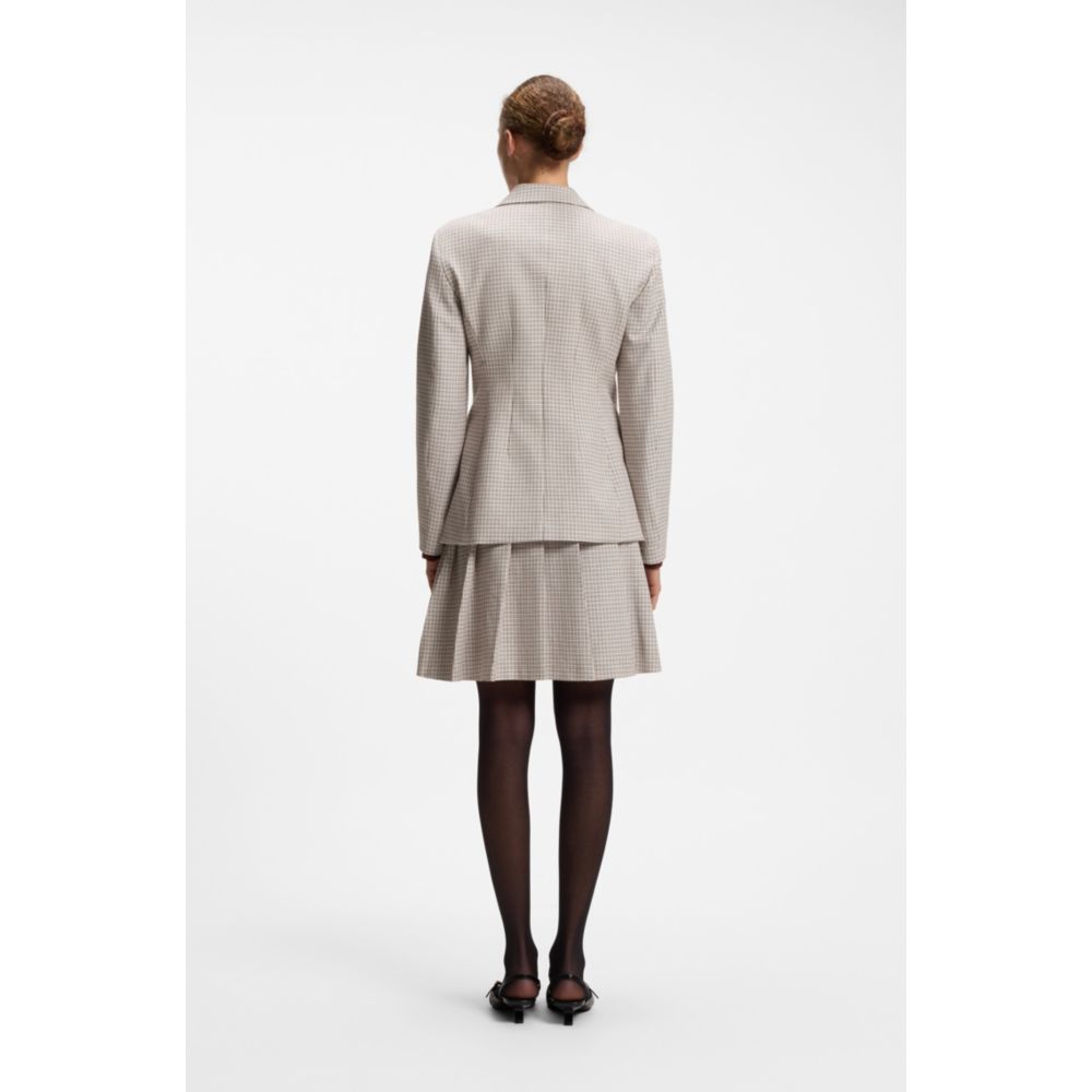 Regular-fit blazer with micro check