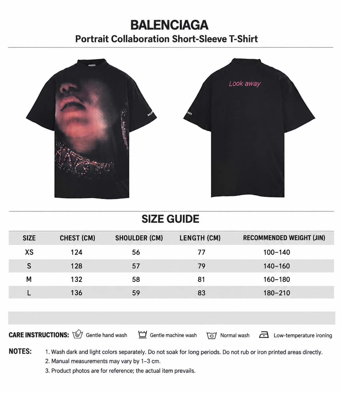 Balenciaga Blurred Portrait Photo T-Shirt in Black