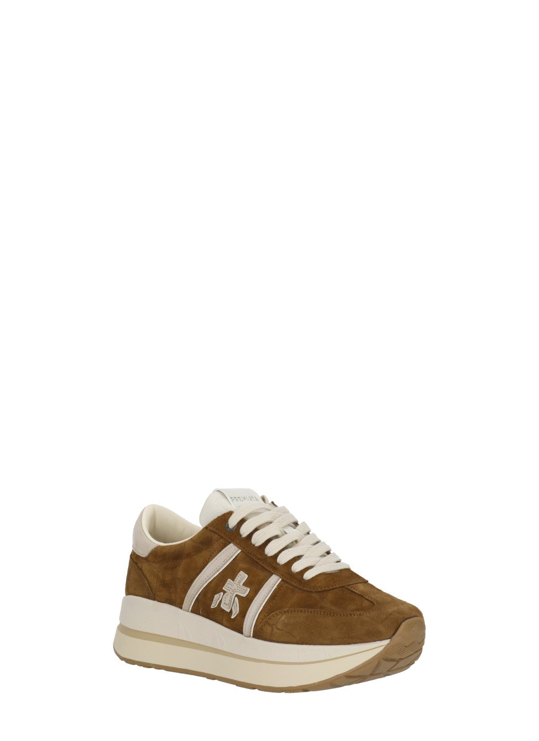 Brown Bethcoin 8509 Suede Leather Low-Top Sneakers