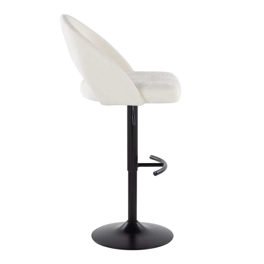 Set of 2 Swivel Counter Stools with Supportive Backrests and Rounded Footrest Design