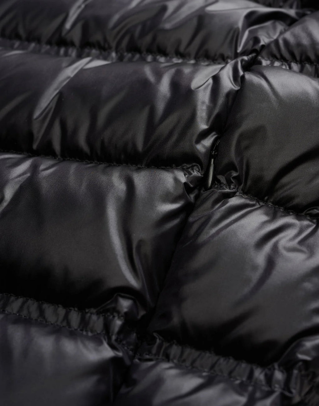 Short Black Down Jacket With Glossy Finish