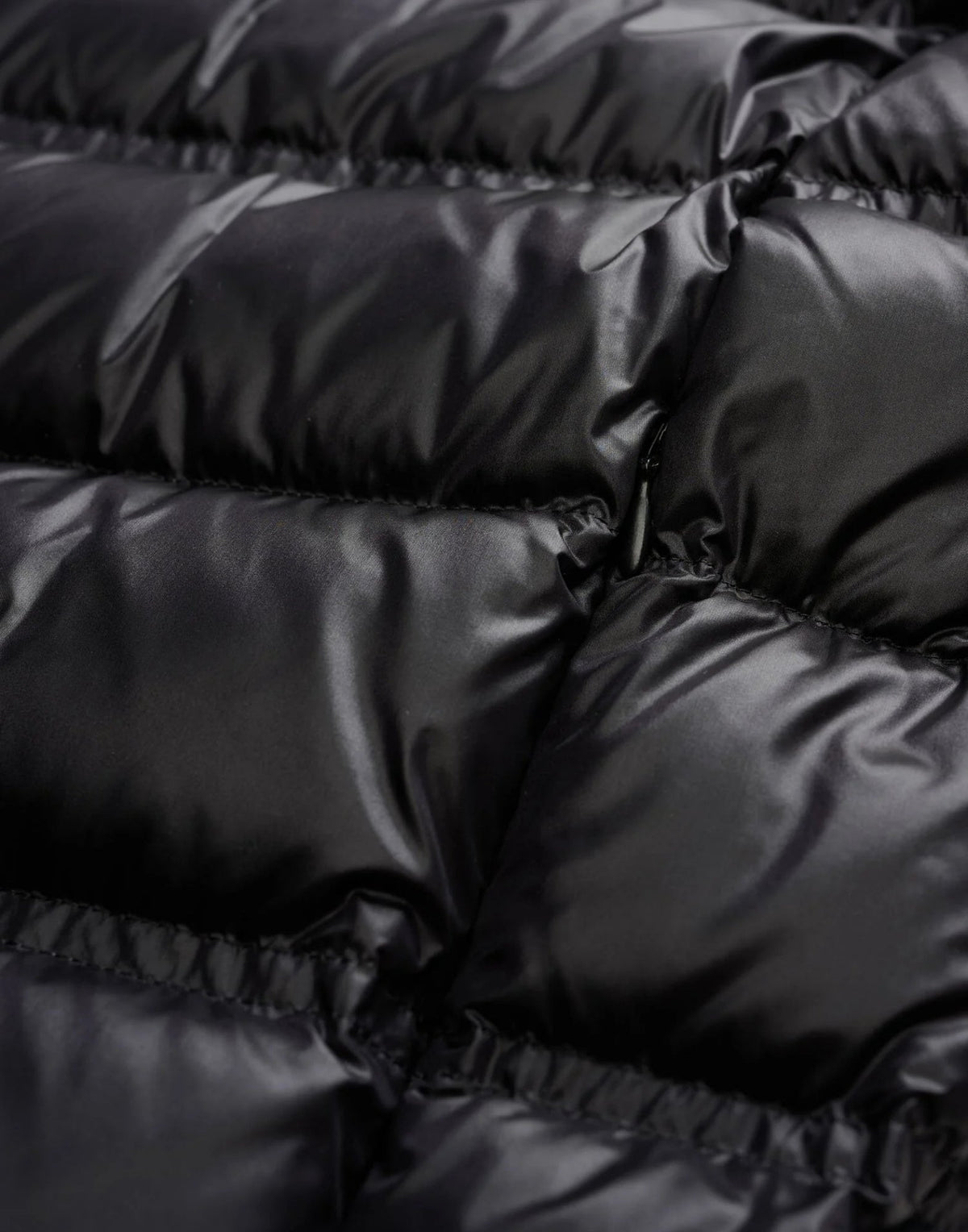 Short Black Down Jacket With Glossy Finish
