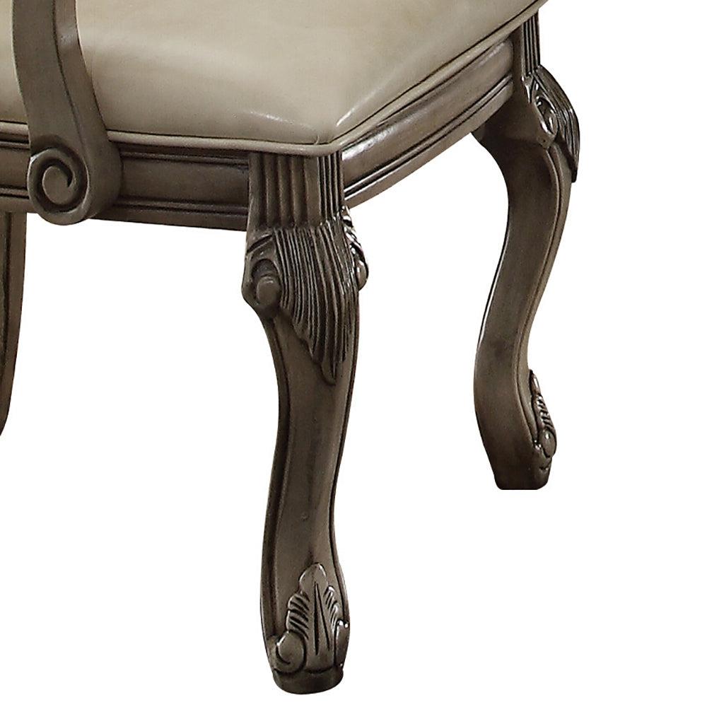 Elegant Wooden Frame Dining Armchairs Set of 2