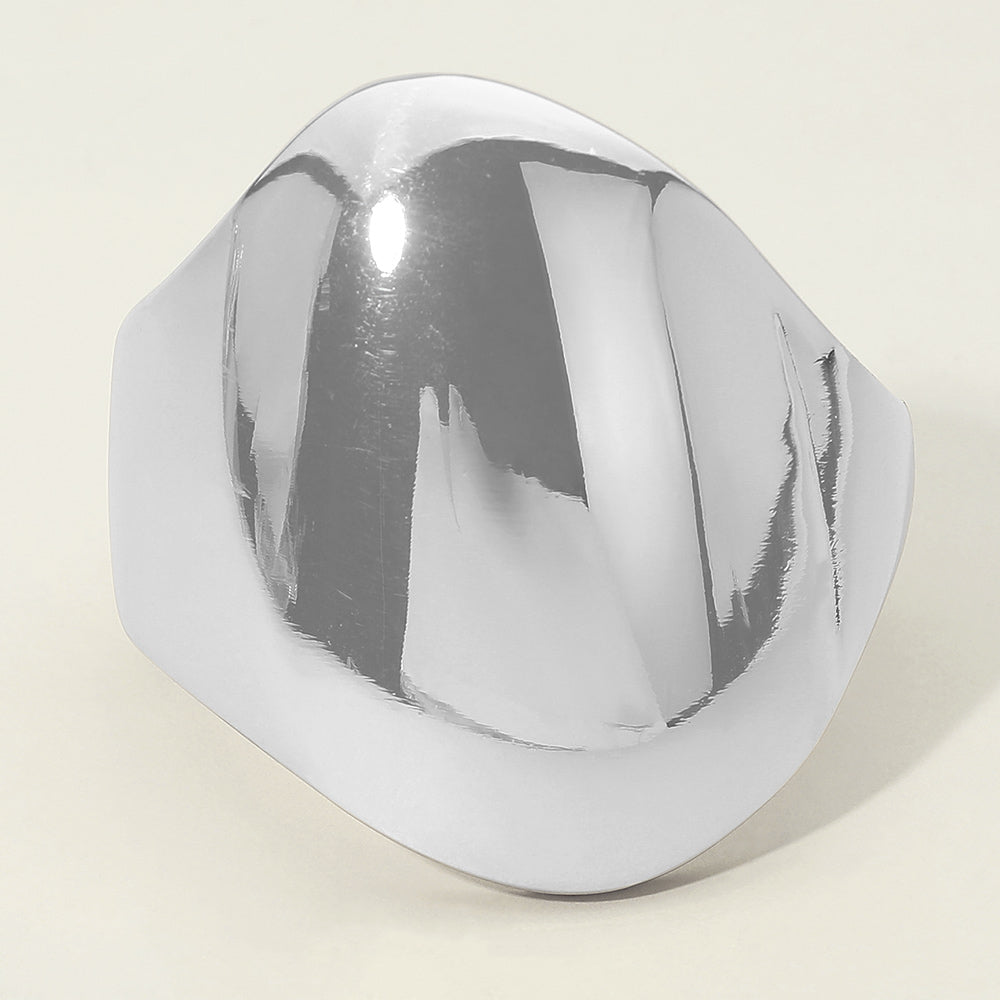 Bold Wide Sculptural Hinged Bangle Bracelet