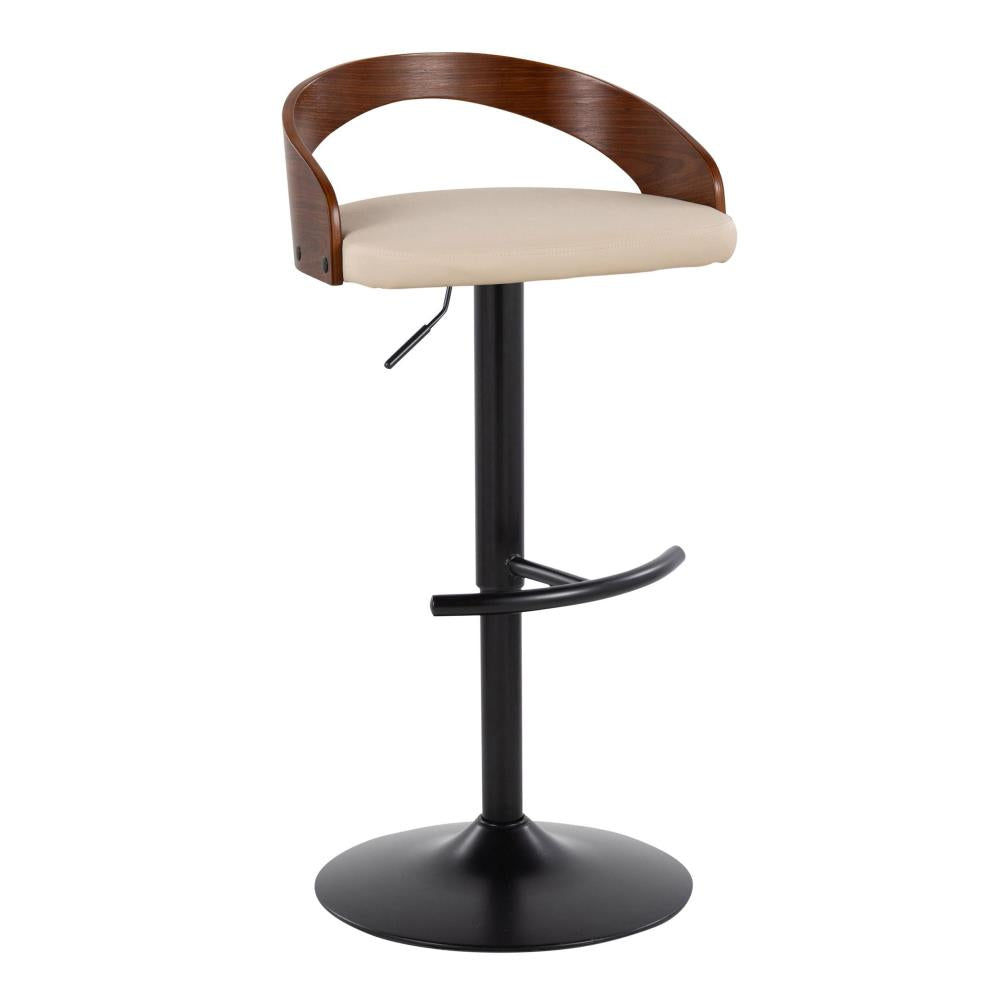 Set of 3 Contemporary Adjustable Barstools with Swivel Seats and Metal Frame Construction