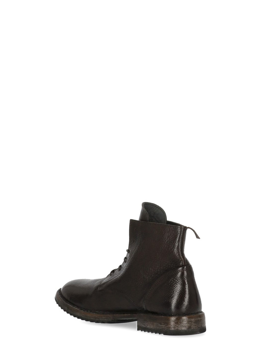 Brown Rick Vintage Lace-Up Leather Ankle Boots
