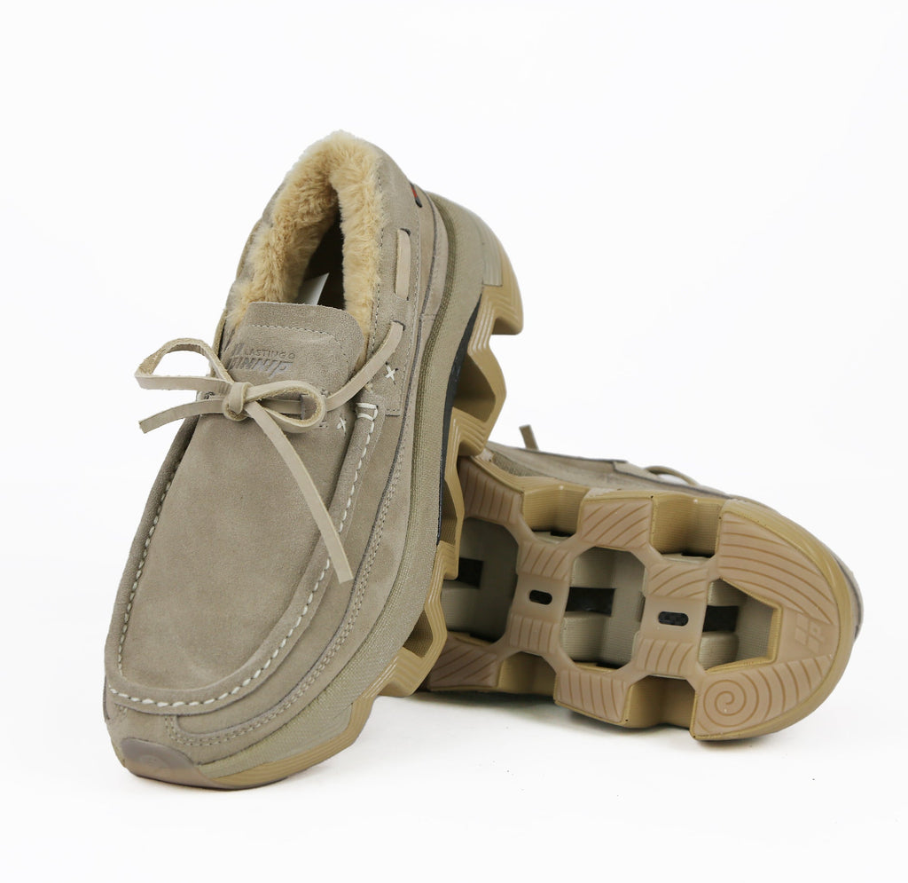 Pinnip Men's Genuine Suede Snow Loafers