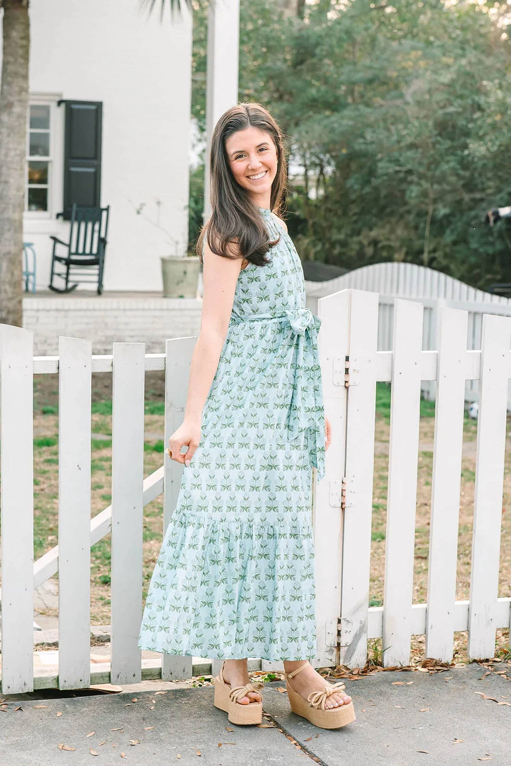Sweet Pea Maxi Dress In Juniper Grove