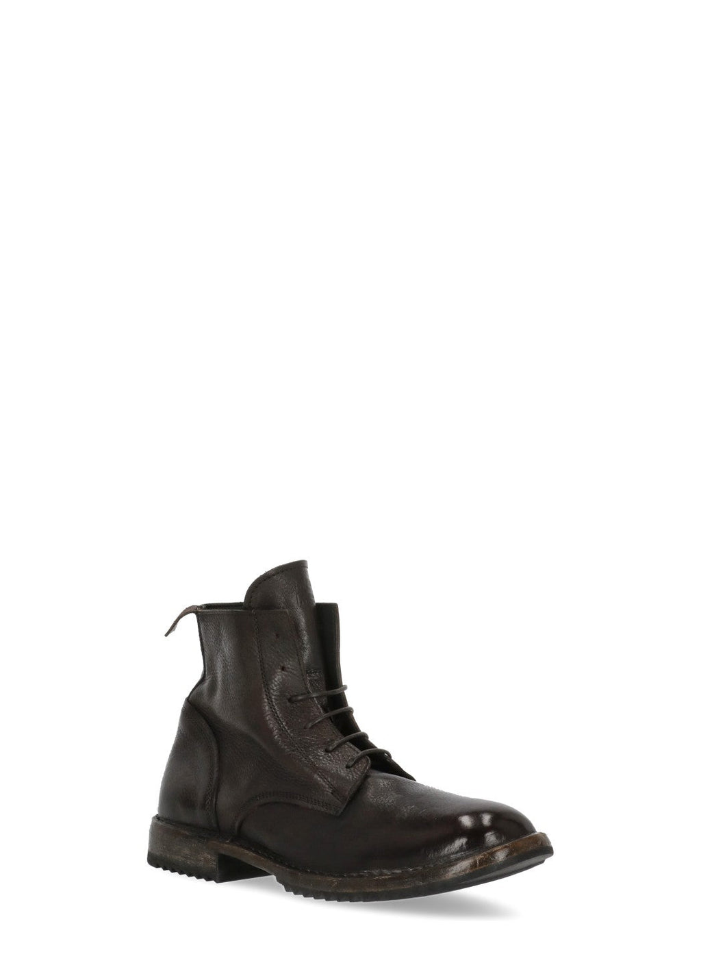 Brown Rick Vintage Lace-Up Leather Ankle Boots