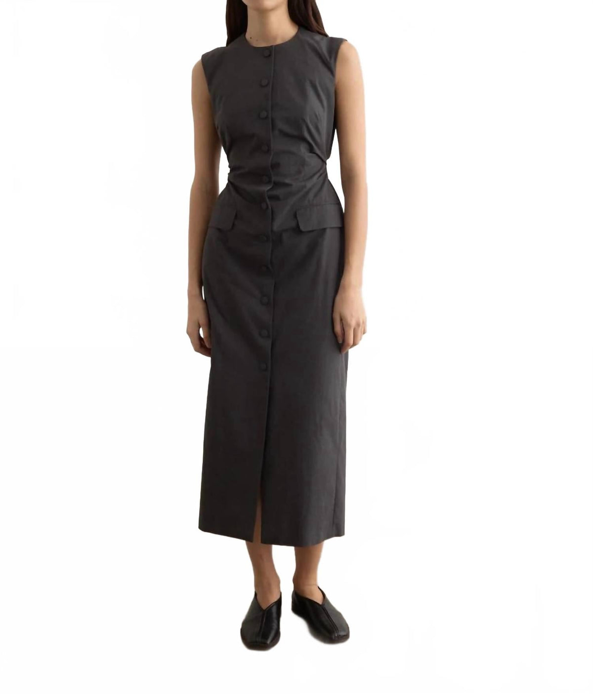 Dilby Midi Dress In Dark Grey