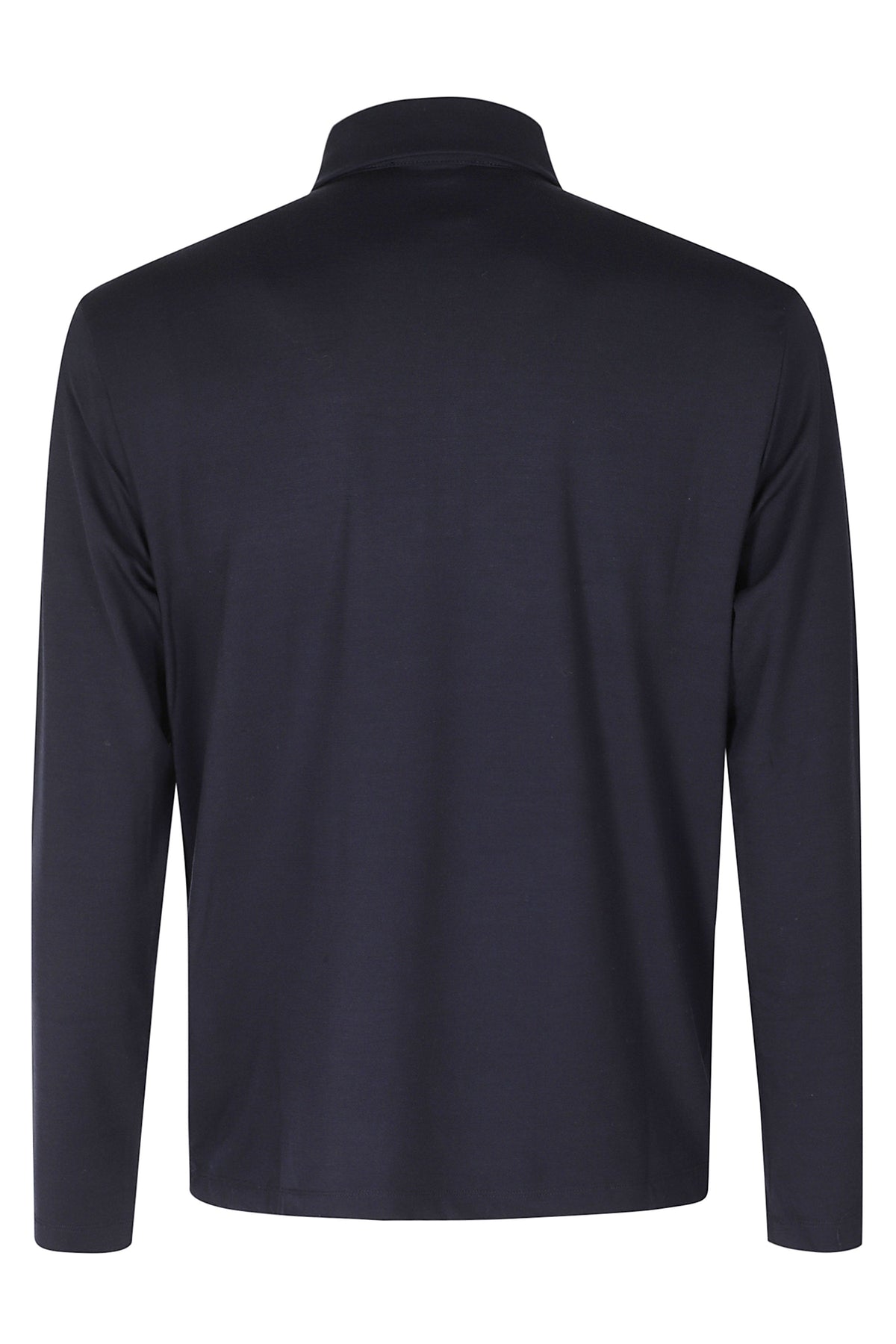 Blue Wool Jersey Polo Shirt