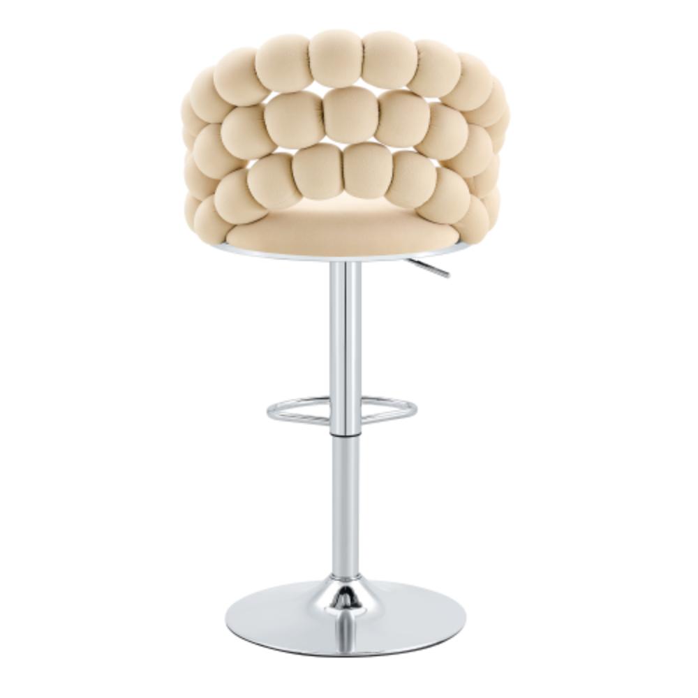 Contemporary Swivel Bar Chairs with Woven Backs
