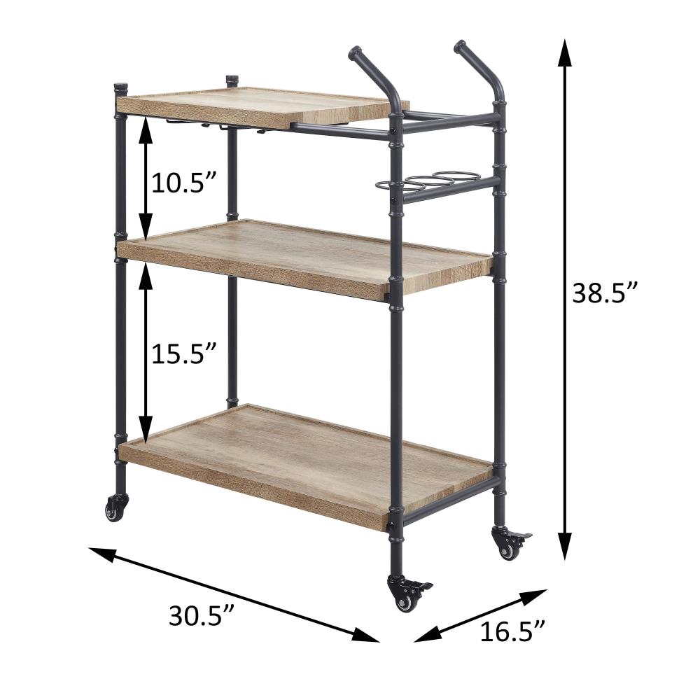Utility Cart with Two Storage Shelves