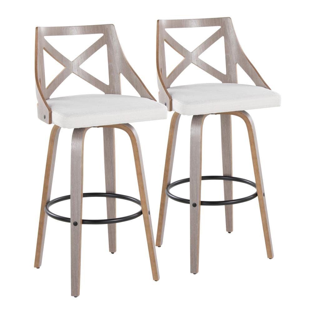 Traditional Swivel Bar Chairs with Decorative X-Backs