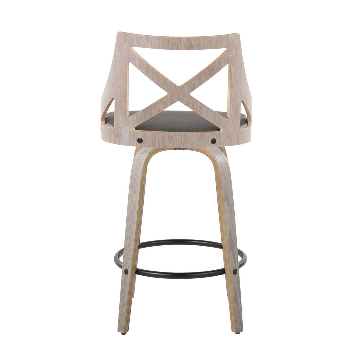 Pair of Cushioned Counter Stools with Backrests