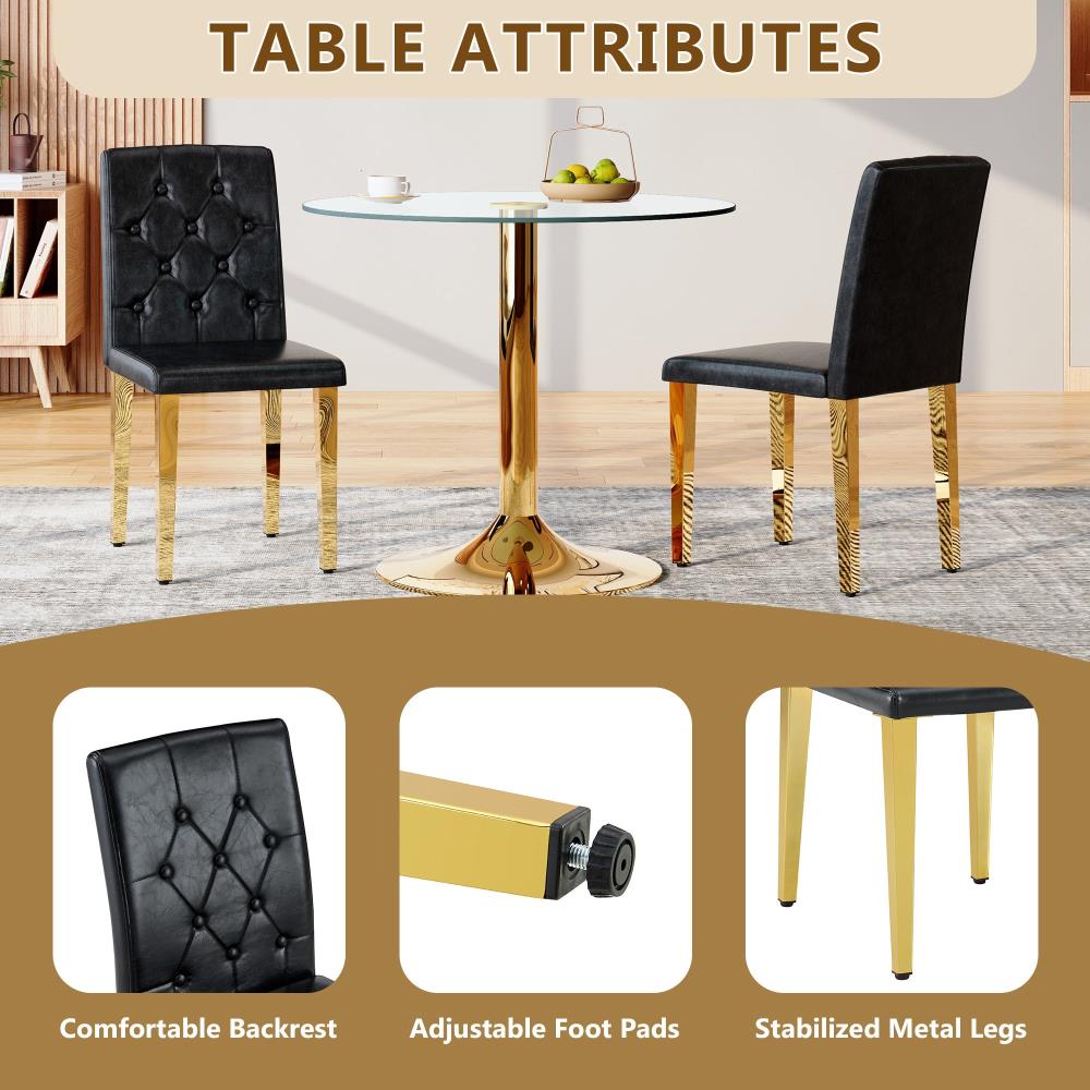 Elegant Dining Chairs with Buckle Backrest
