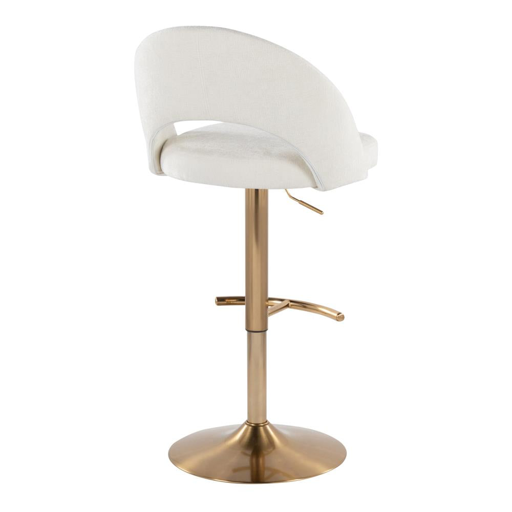 Contemporary Swivel Bar Stools with Upholstered Seats and Refined Metal Detailing