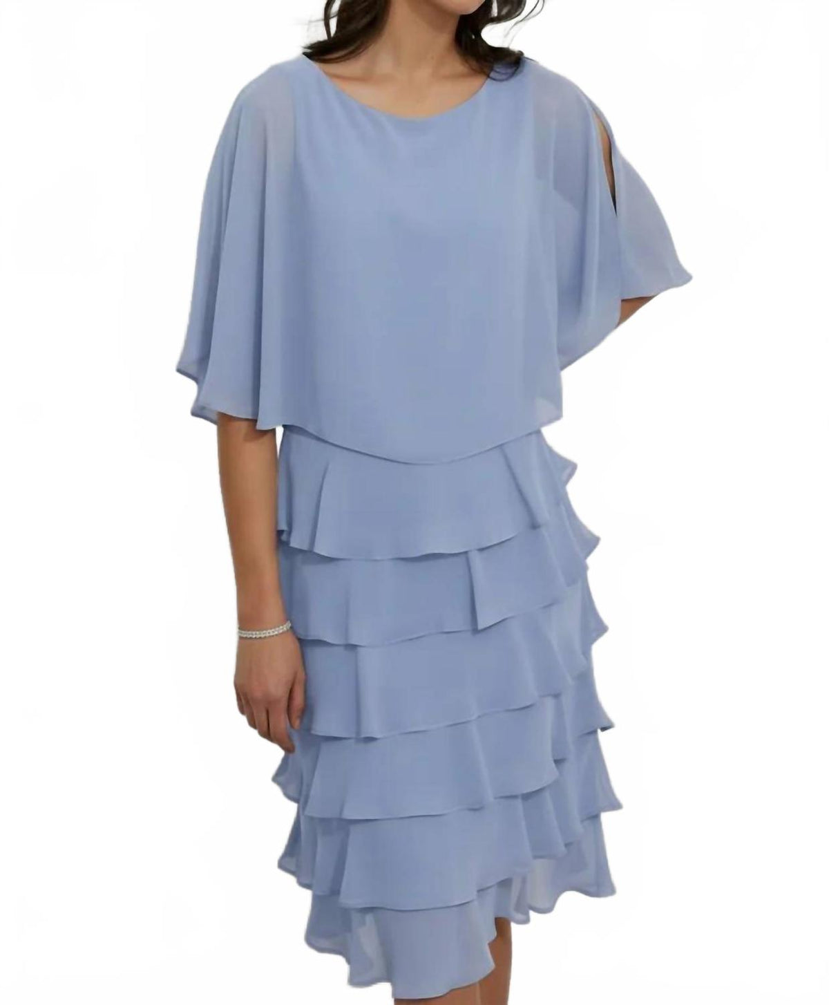 Woven Tiered Dress In Mulberry