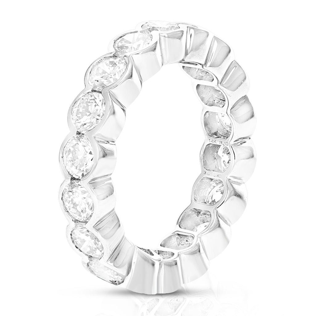 3 cttw Lab Grown Diamond Eternity Ring Wedding Band in 14K White Gold For Women