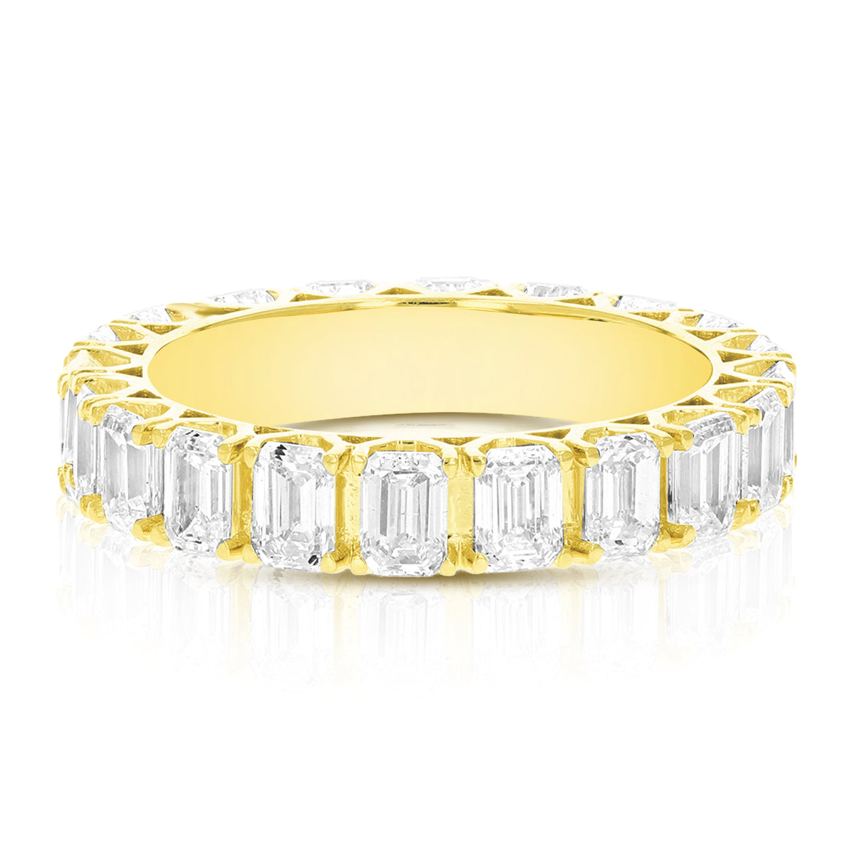 3 cttw Emerald Lab Grown Diamond Eternity Ring Wedding Band in 14K Yellow Gold For Women